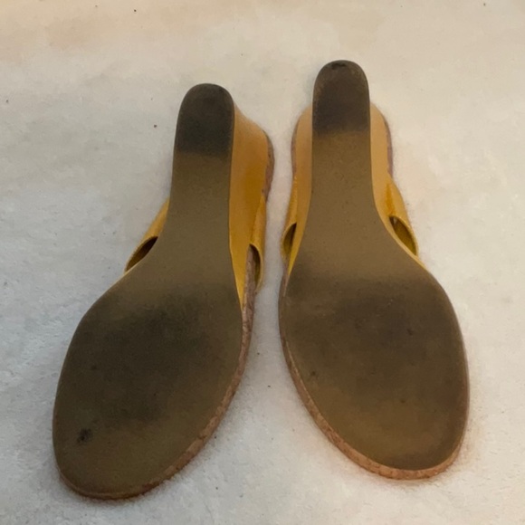 Yellow and Brown Sandals with Cork Footbed - Picture 6 of 8